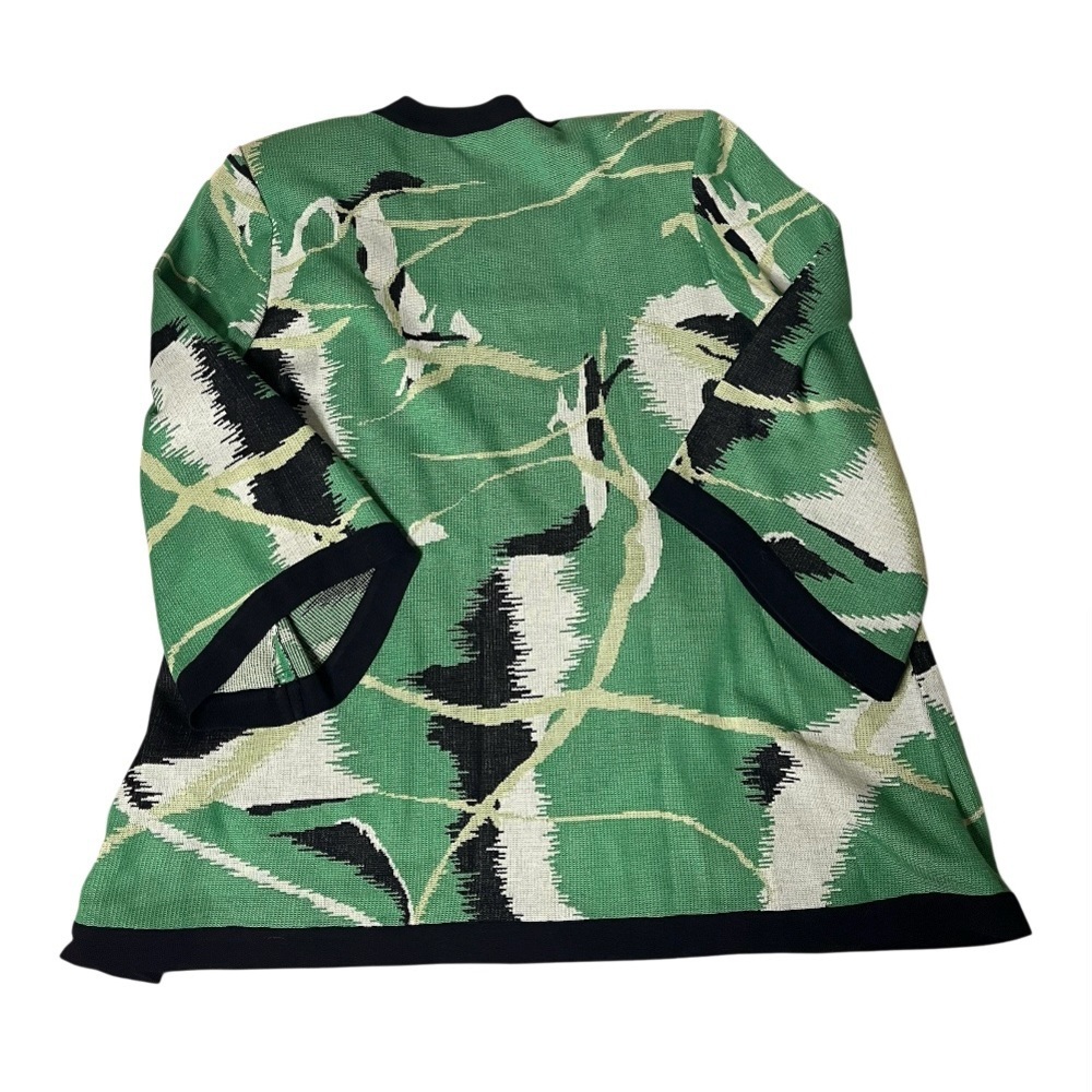 MISOOK Heron Crane Printed Kimono Style Cardigan Green White Black Size XL - Picture 6 of 11